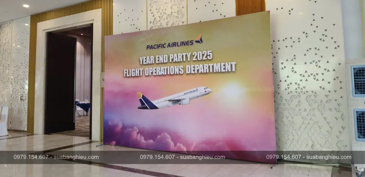Backdrop Hiflex Tại Sự Kiện year End Party 2025 Của Pacific Airlines