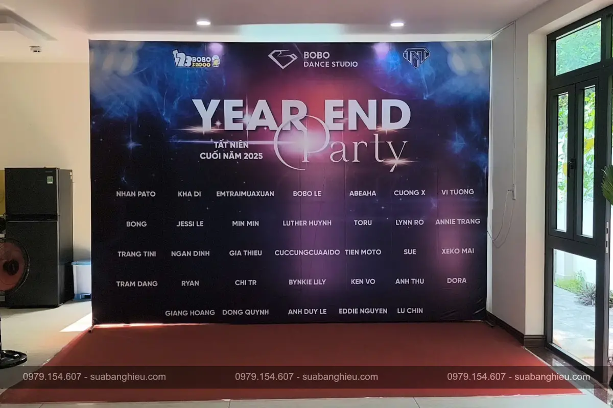 Backdrop Tất Niên Year End Party Tại BOBO DANCE STUDIO