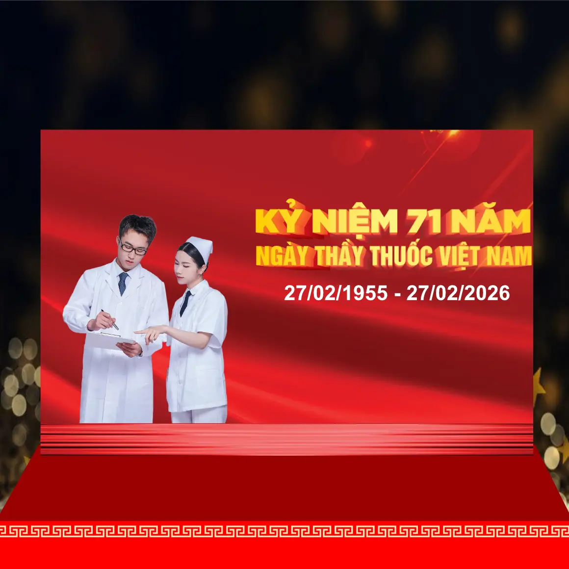 Mẫu Backdrop Kỷ Niệm 71 Năm Ngày Thầy Thuốc Việt Nam