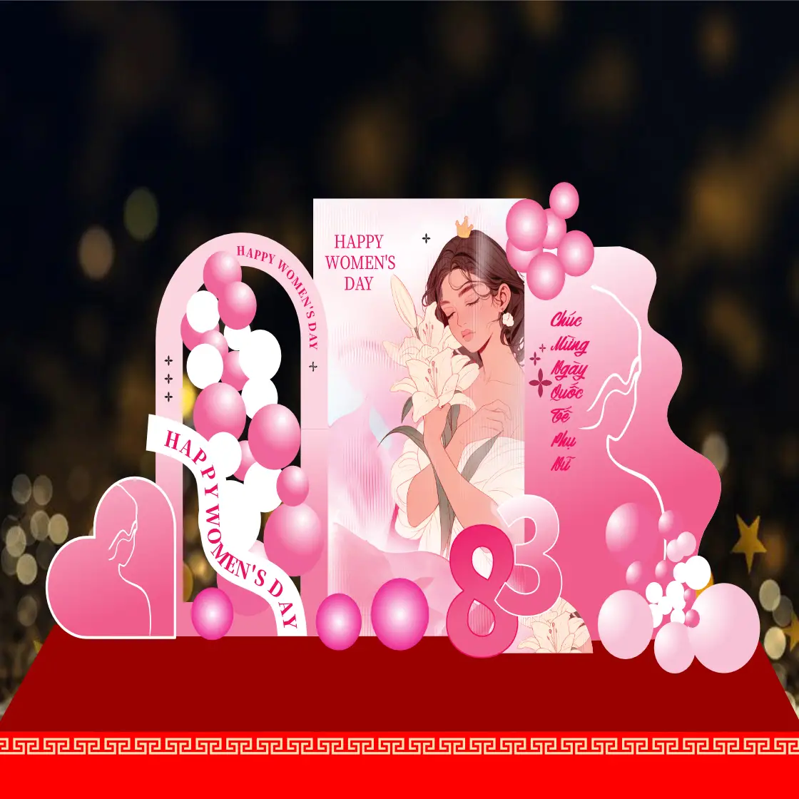 Mẫu Backdrop Formex Ngày Quốc Tế Phụ Nữ 8/3 F42