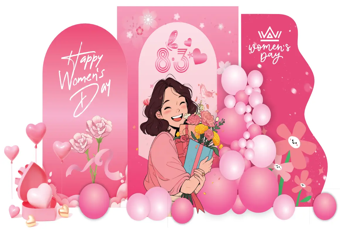 Mẫu Backdrop Formex Ngày Quốc Tế Phụ Nữ 8/3 F43