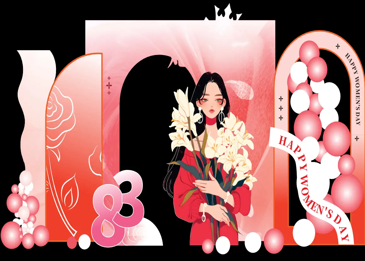 Mẫu Backdrop Hiflex Ngày Quốc Tế Phụ Nữ 8/3 HQN153