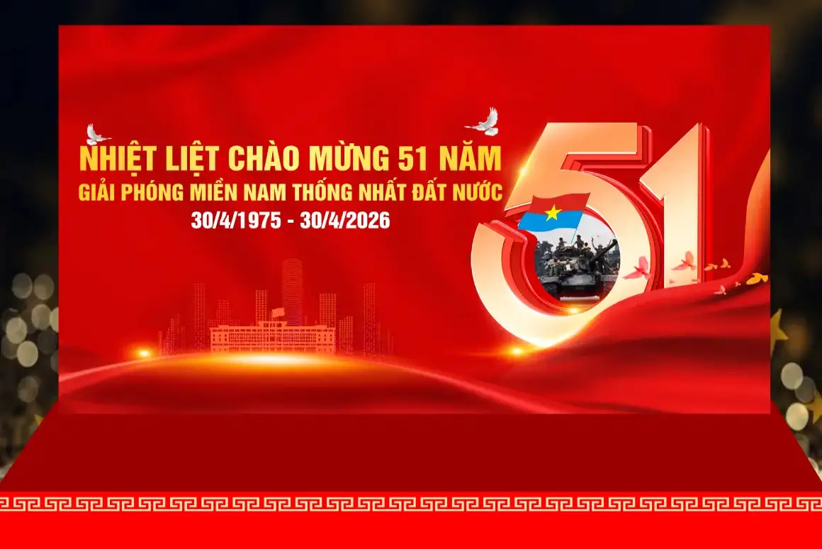 Mẫu Backdrop Hiflex Kỷ Niệm Ngày Giải Phóng Miền Nam 30/4 H61