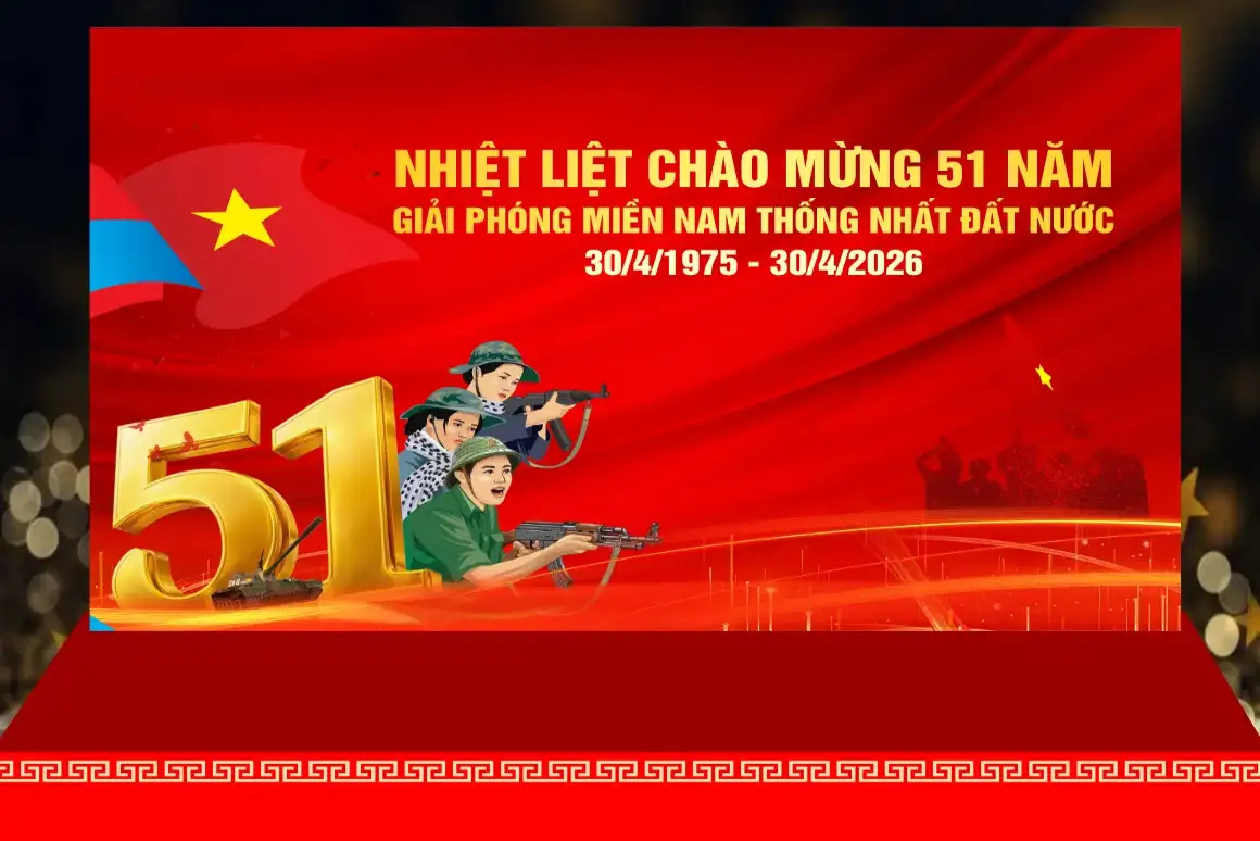 Mẫu Backdrop Hiflex Kỷ Niệm Ngày Giải Phóng Miền Nam 30/4 H63