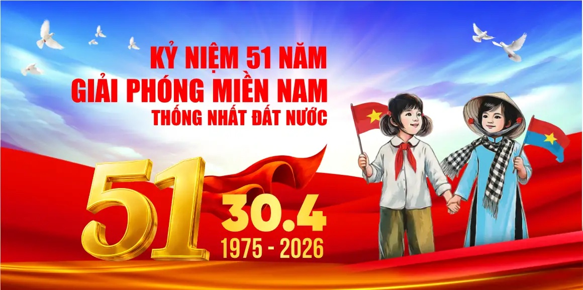 Mẫu Backdrop Hiflex Kỷ Niệm Ngày Giải Phóng Miền Nam 30/4 H64