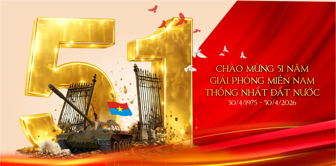 Mẫu Backdrop Hiflex Kỷ Niệm Ngày Giải Phóng Miền Nam 30/4 H65