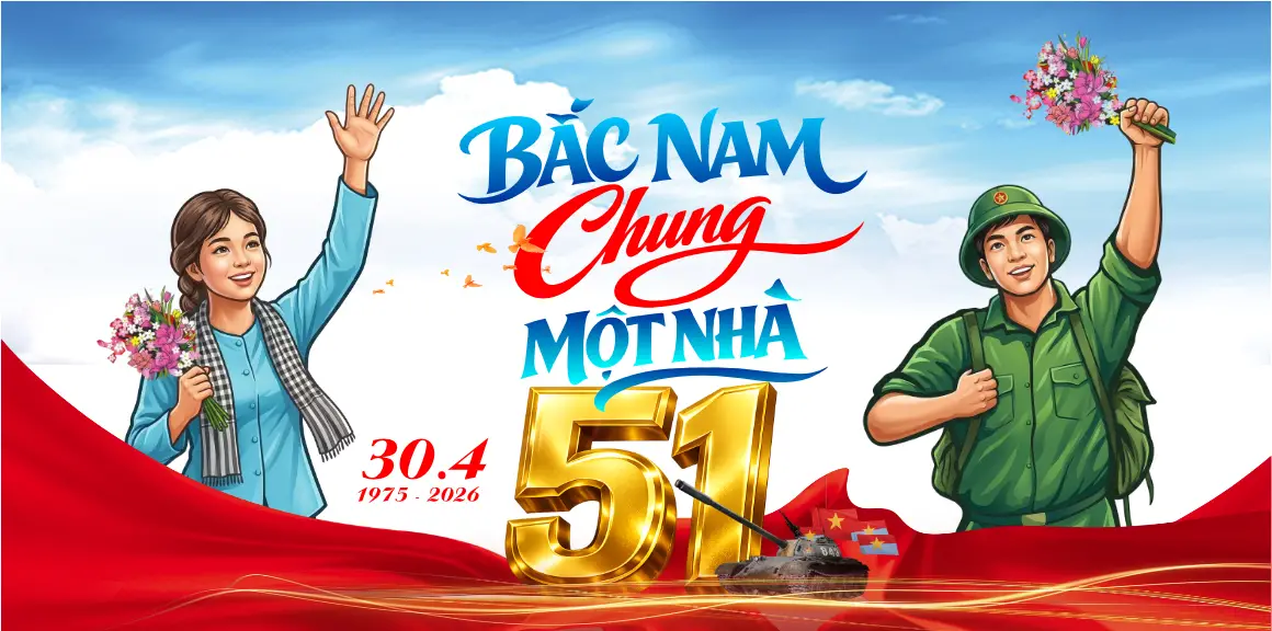 Mẫu Backdrop Hiflex Kỷ Niệm Ngày Giải Phóng Miền Nam 30/4 H66