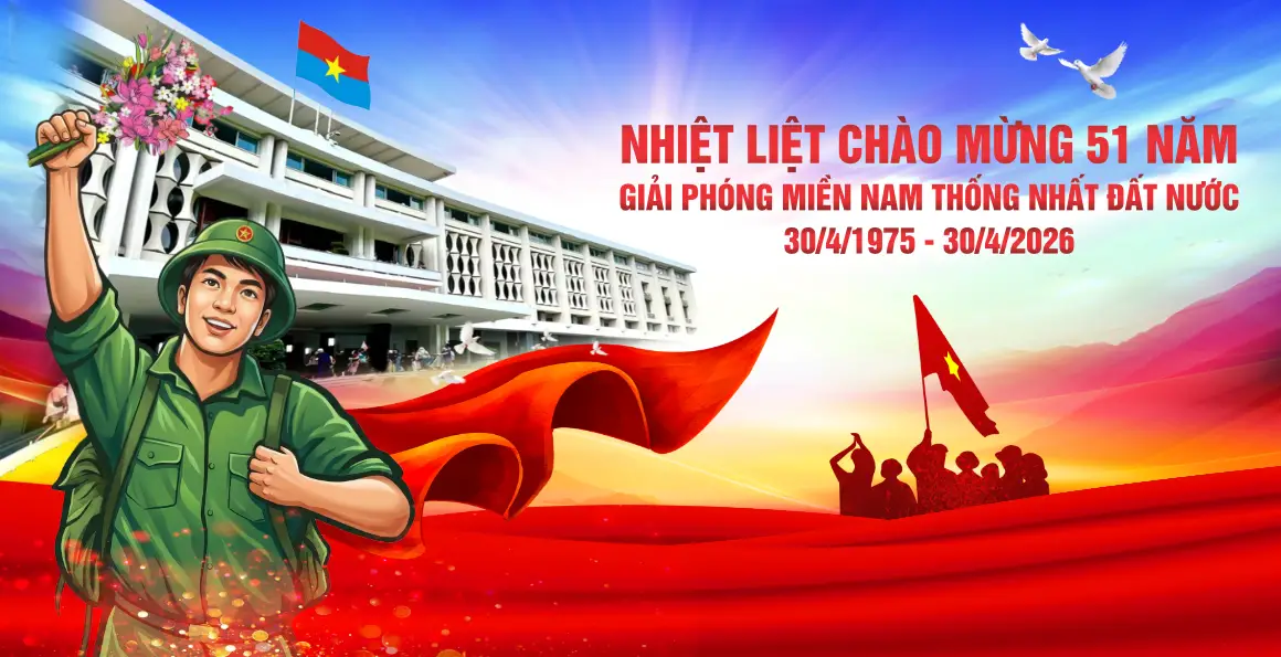 Mẫu Backdrop Hiflex Kỷ Niệm Ngày Giải Phóng Miền Nam 30/4 H67