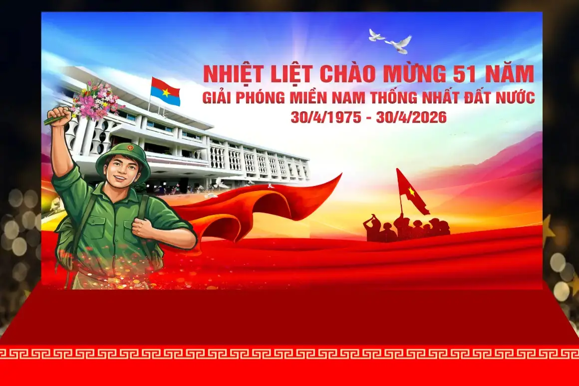 Mẫu Backdrop Hiflex Kỷ Niệm Ngày Giải Phóng Miền Nam 30/4 H67