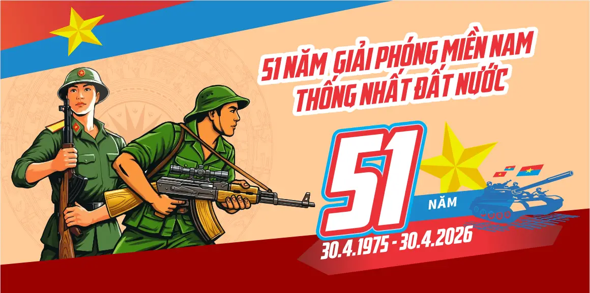 Mẫu Backdrop Hiflex Kỷ Niệm Ngày Giải Phóng Miền Nam 30/4 H68