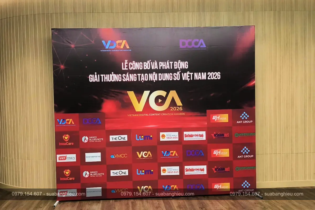 Backdrop Hiflex Sự Kiện Giải Thưởng Sáng Tạo Nội Dung Số 2026 Của VDCA