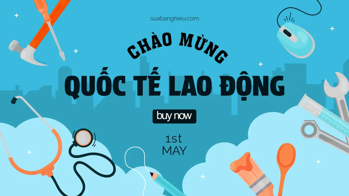 Mẫu Thiết Kế Backdrop Chào Mừng Ngày Quốc Tế Lao Động 1/5 H8797767