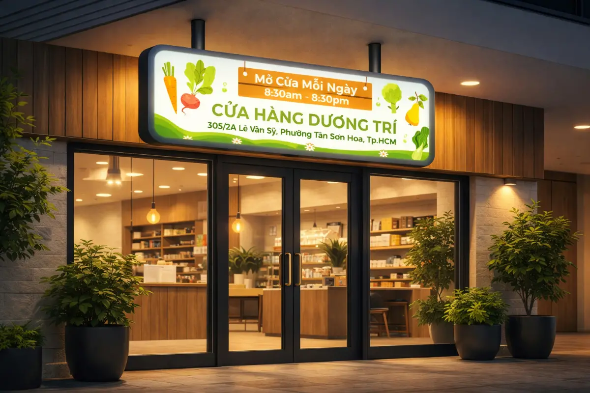 Mẫu Bảng Hiệu Đèn LED Cửa Hàng Rau Củ Quả MAGR10148305