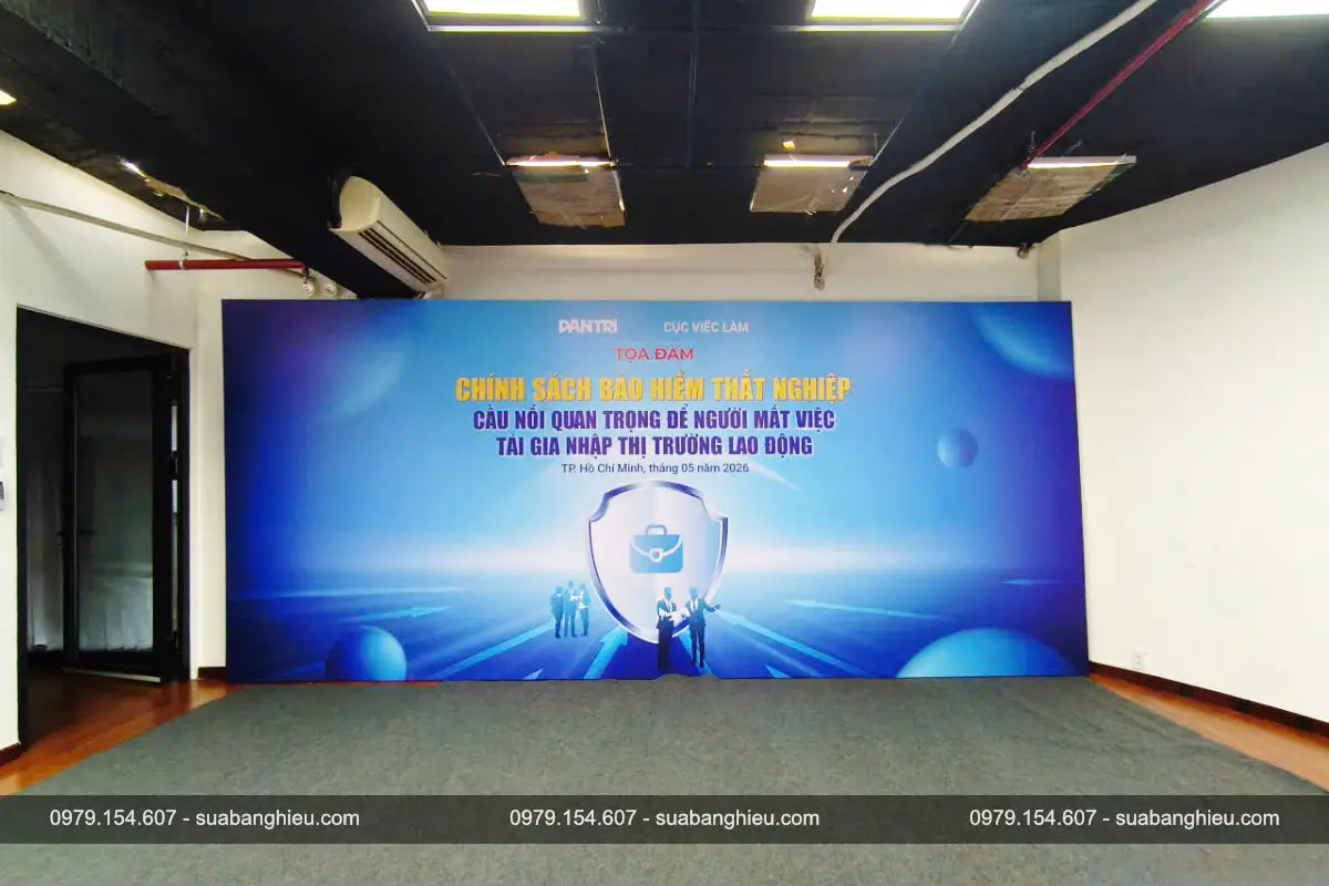 Backdrop Hiflex Tọa Đàm Chính Sách Bảo Hiểm Thất Nghiệp