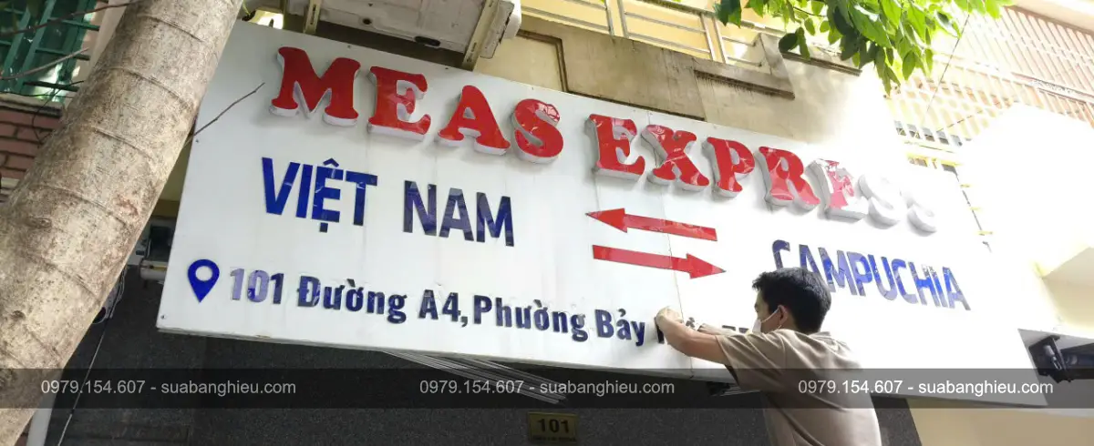 Lắp Đặt Bảng Hiệu Meca Chữ Nổi Meas Express