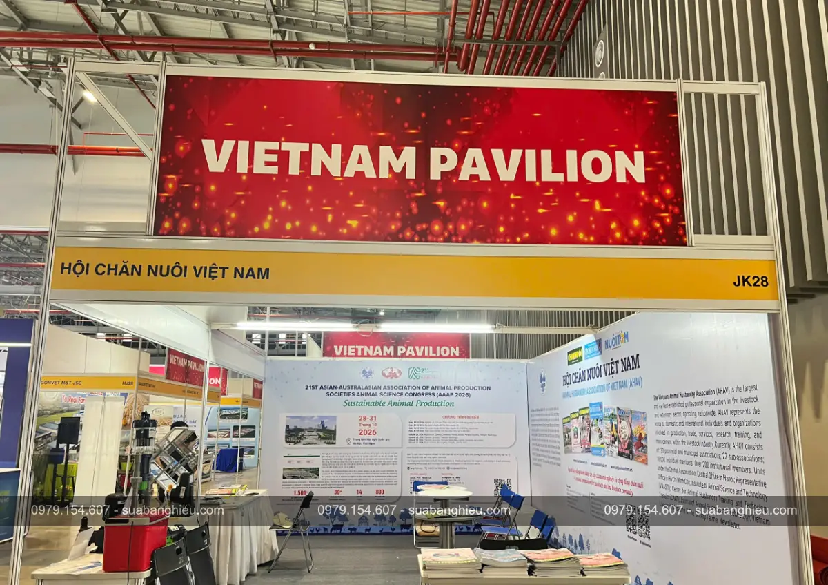 Thi Công Backdrop Và Bảng Hiệu Hội Chăn Nuôi Việt Nam Tại Triển Lãm Quốc Tế Chăn Nuôi VietStock 2026
