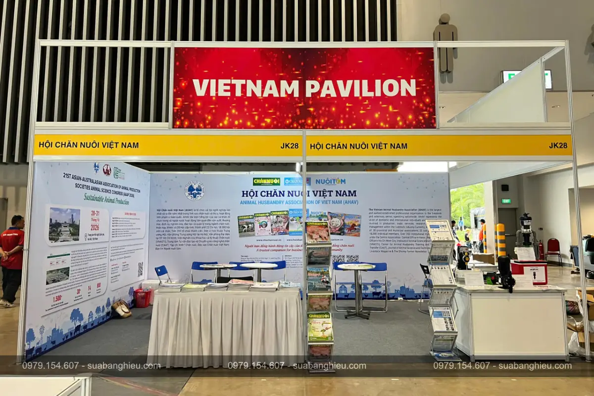 Thi Công Backdrop Và Bảng Hiệu Hội Chăn Nuôi Việt Nam Tại Triển Lãm Quốc Tế Chăn Nuôi VietStock 2026